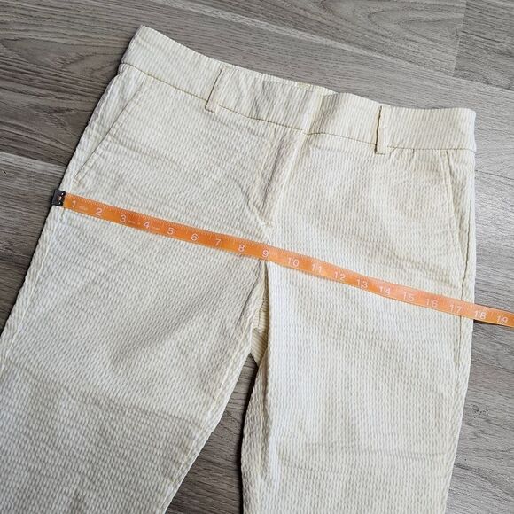 DALIA Yellow White Seersucker Capri Retro Pinup Sunny Fun Happy Bright Size 8 - Picture 5 of 12